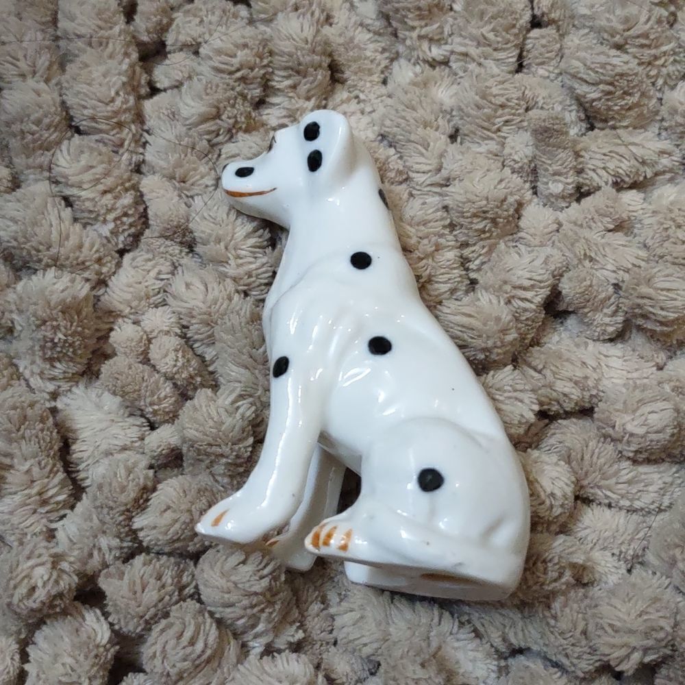 Dalmatian Dog White Black porcelain figurine 3 inches tall - Picture 5 of 6